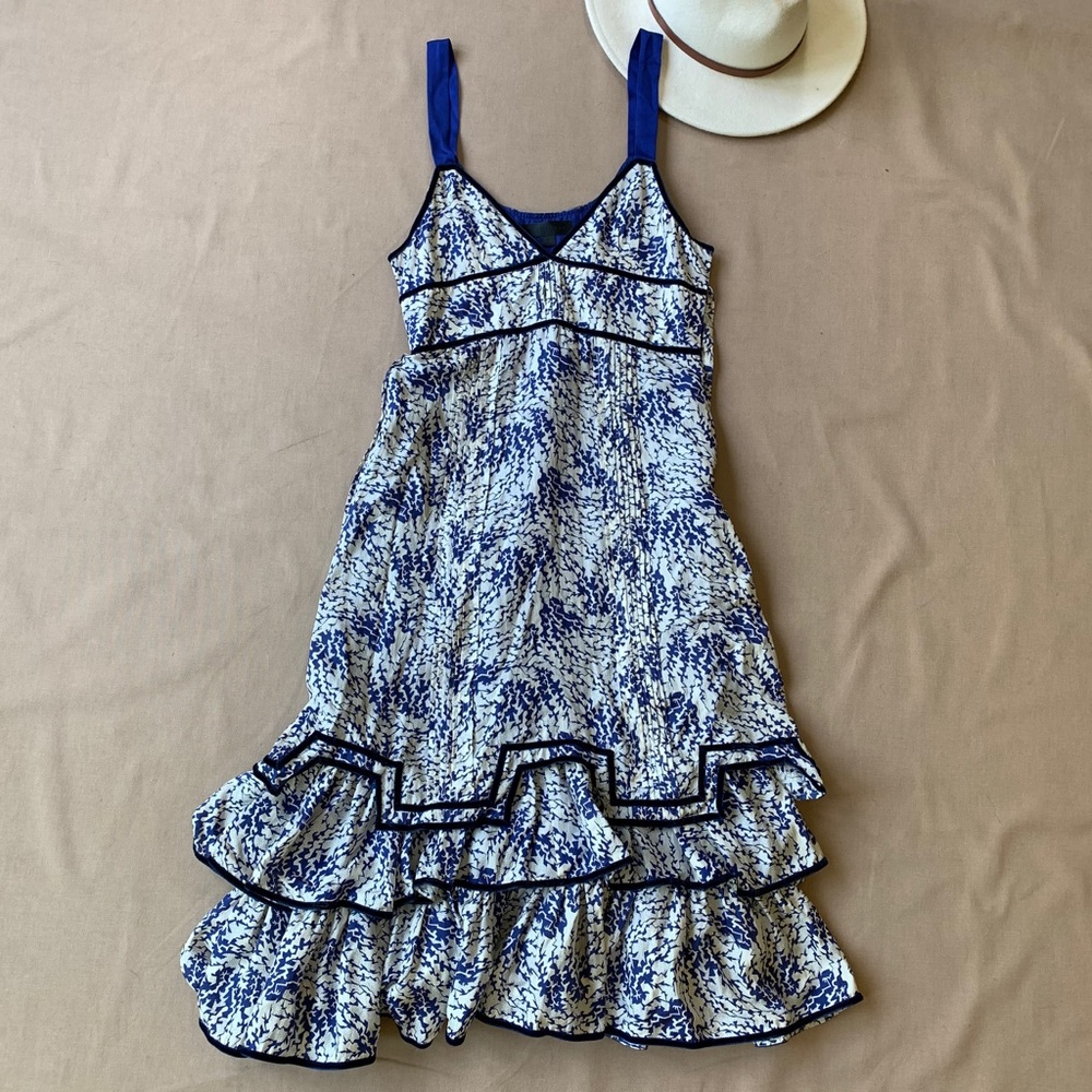 Jill Stuart 100% Silk Dress with Velvet Trim!
